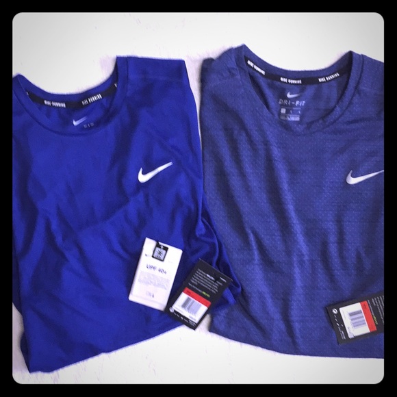 Nike Other - 2 Nwt Mens Nike running dri-fit blue tops sz.large